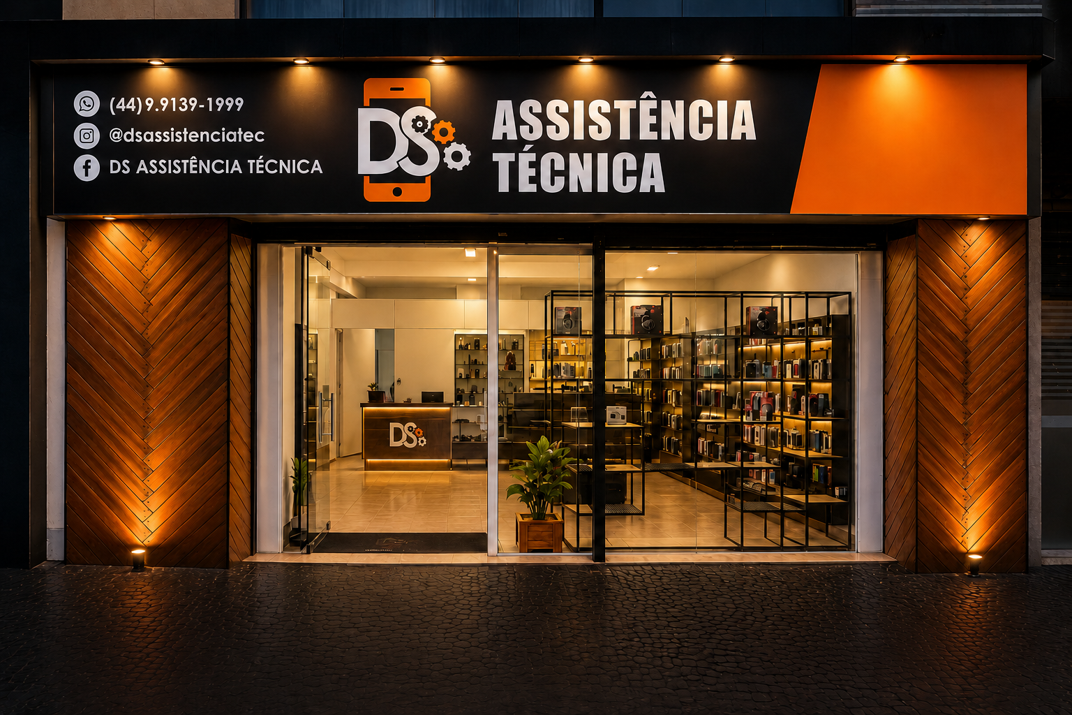 Fachada da DS Assistência Técnica em Maringá